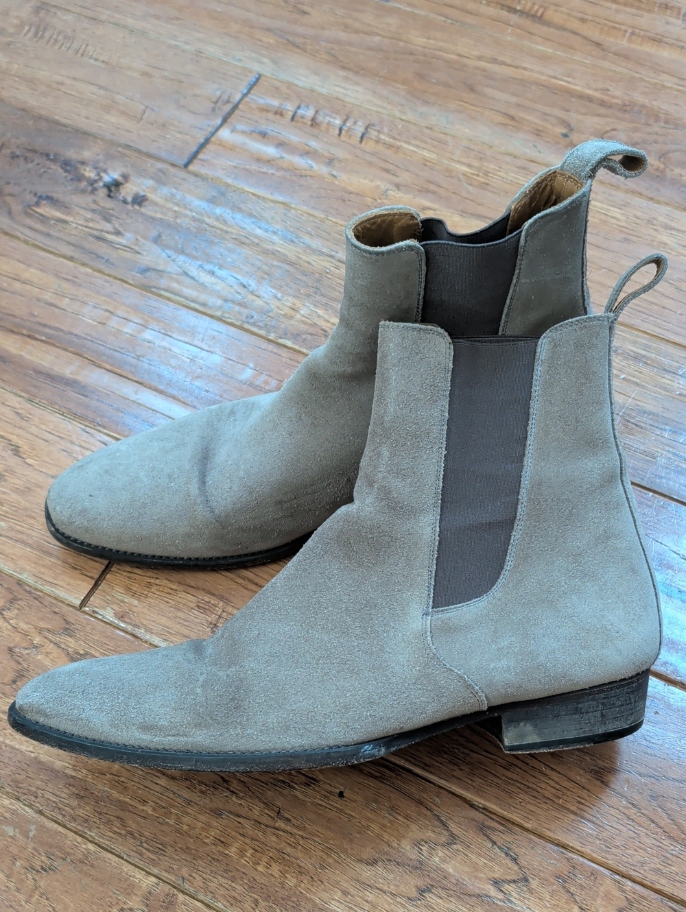 ORO The Classic Gray Men's Suede Chelsea Boots